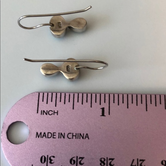 Turquoise Silver Opposite Earrings - Picture 4 of 6